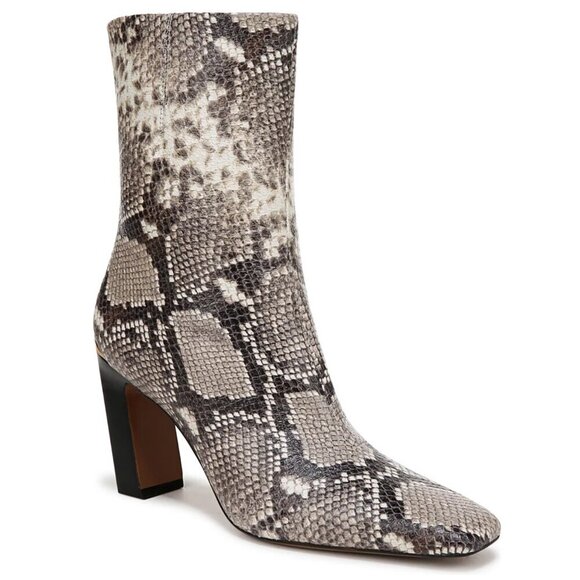 Franco Sarto Briar Dress Ankle Bootie Snake Print Leather - Picture 1 of 7